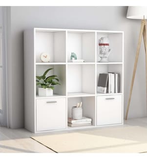 Bibliothèque Blanc 98x30x98 cm Bois d'ingénierie