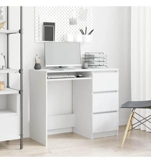 Bureau Blanc 90x45x76 cm Bois d'ingénierie