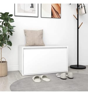 Banc d'entrée 80x40x45 cm Blanc Bois d'ingénierie