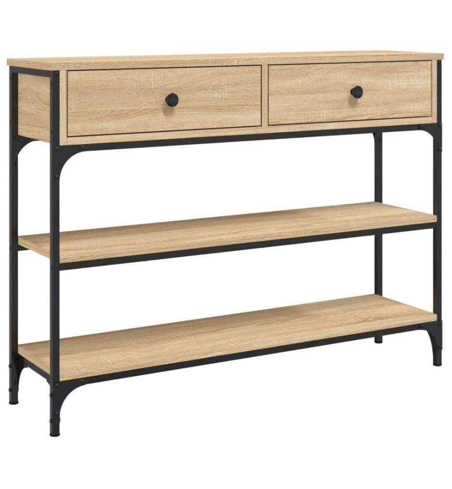 Table console chêne sonoma 100x25x75 cm bois d'ingénierie