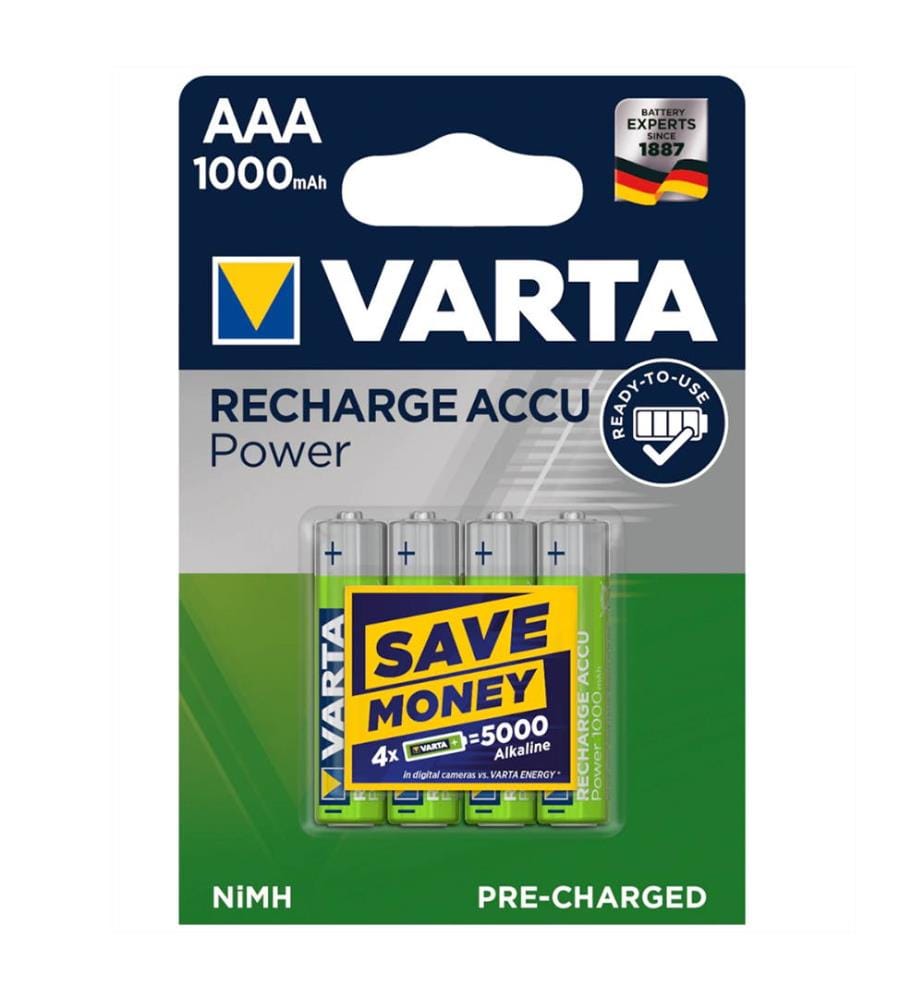 VARTA - Accu AAA Power 1000mAh - HR03 - 4 pces
