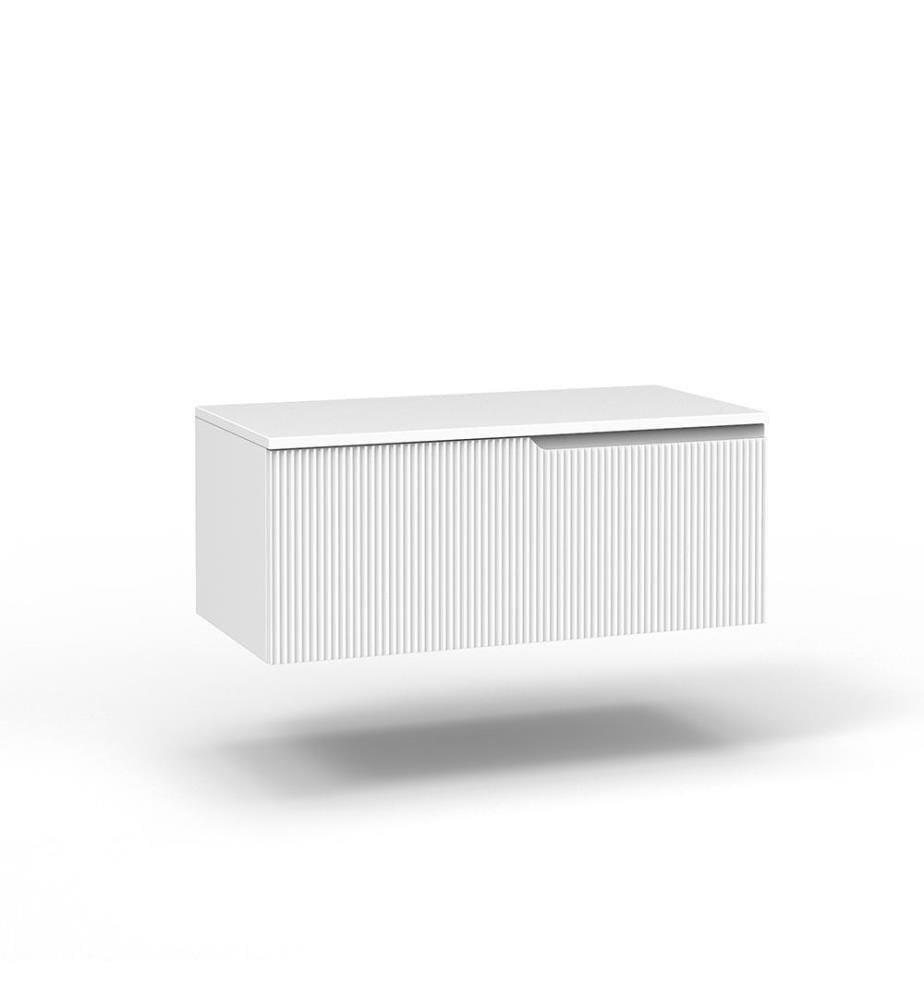 TFT Wall Base With Top 1 Drawer Zip - White | DeinDeal