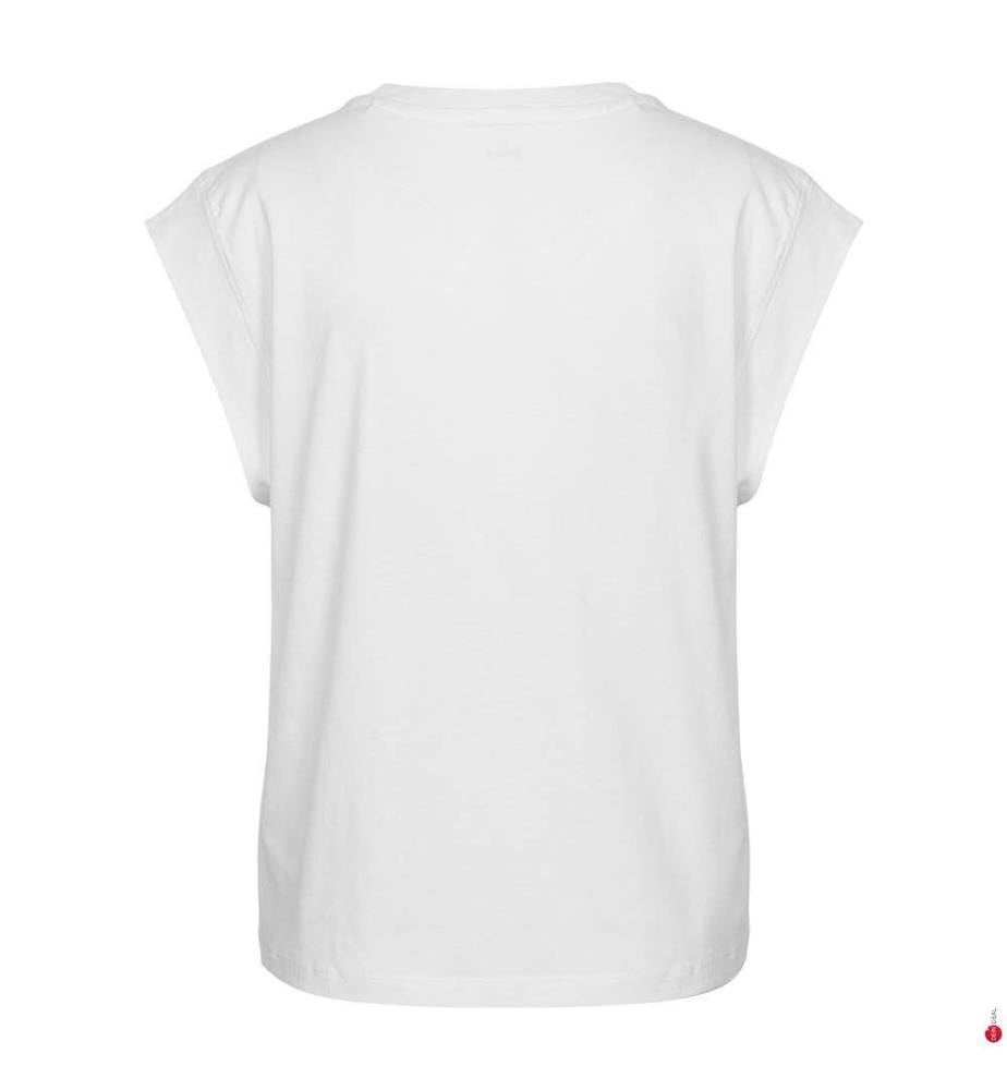 T-Shirt mit mehrfarbigem Logo - Weiss