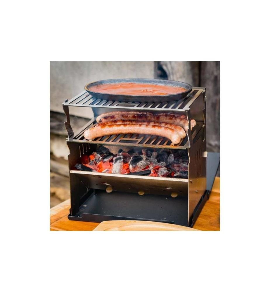 Tablier De Barbecue FENNEK - Coton Imprégné Cire, Résistant Eau Et Salissures, Gris