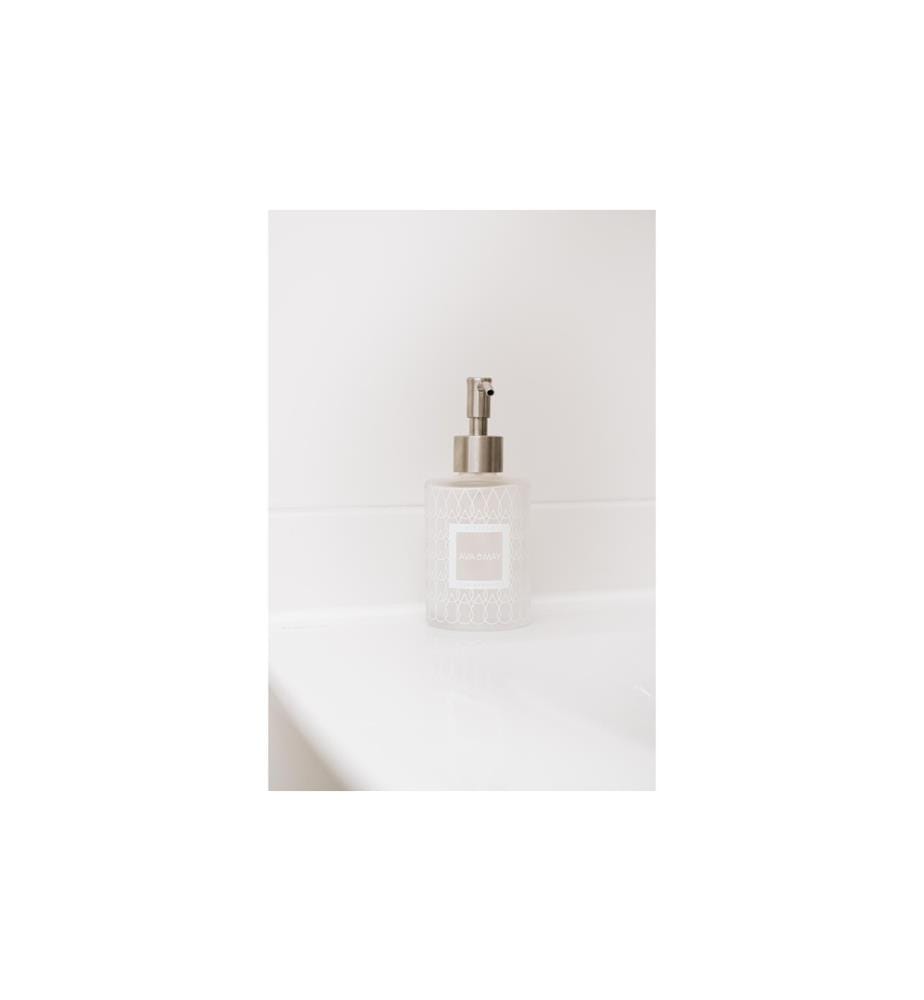 AVA & MAY - Seifenspender aus Glas 185 ml, Weiss