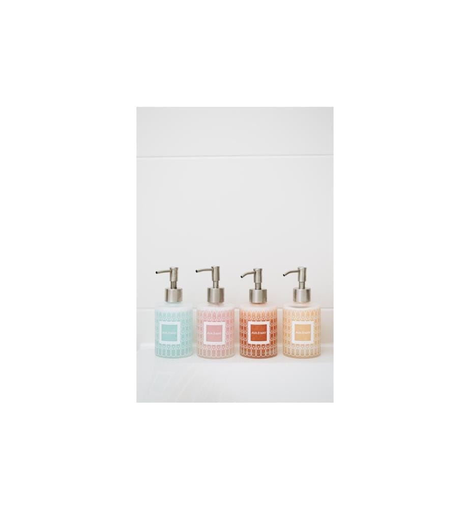 AVA & MAY - Seifenspender aus Glas 185 ml, Weiss