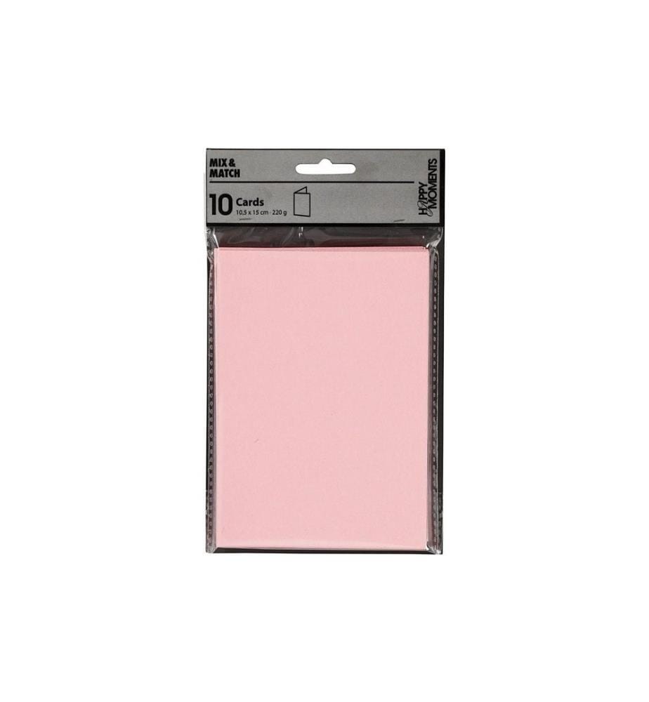 CREATIV COMPANY - Carte vierge 10.5 x 15 cm sans enveloppe, rose