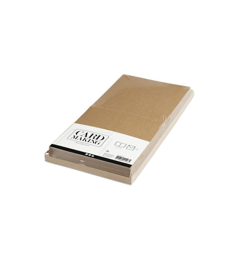 CREATIV COMPANY - Blankokarte 15 x 15 cm 50 Sets, Braun