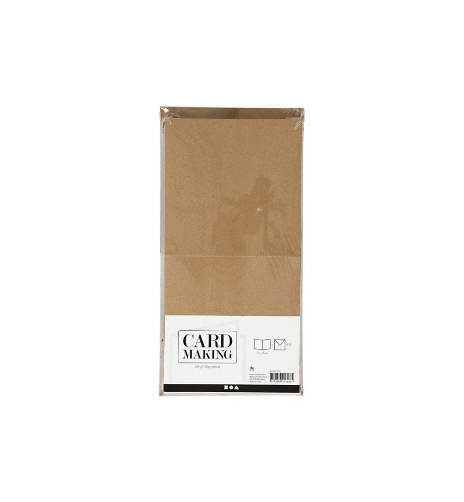 CREATIV COMPANY - Blankokarte 15 x 15 cm 50 Sets, Braun