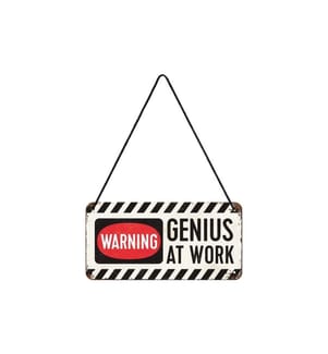 NOSTALGIC ART - Plaque Genius at Work 20 x 10 cm, métal