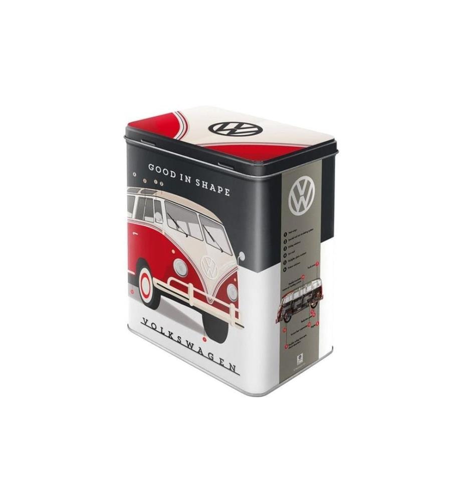 NOSTALGIC ART - Boîte à provisions VW Bus 3 l, Rouge/Noir/Blanc