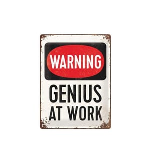 NOSTALGIC ART - Plaque Genius at Work 30 x 40 cm, métal