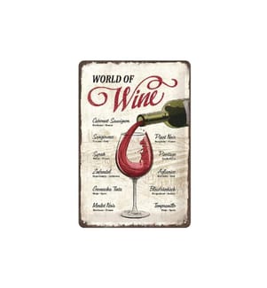 NOSTALGIC ART - Plaque World of Wine 20 x 30 cm, métal