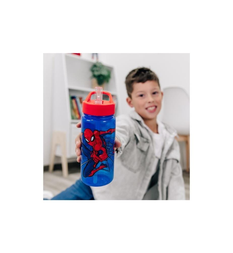 SCOOLI - Trinkflasche Spiderman 500 ml, Blau/Rot