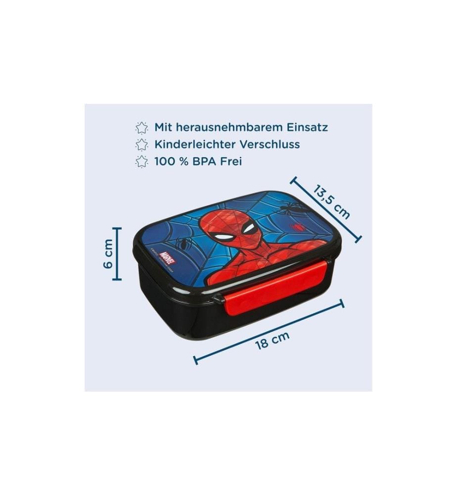 SCOOLI - Lunchbox Spiderman Rot/Schwarz