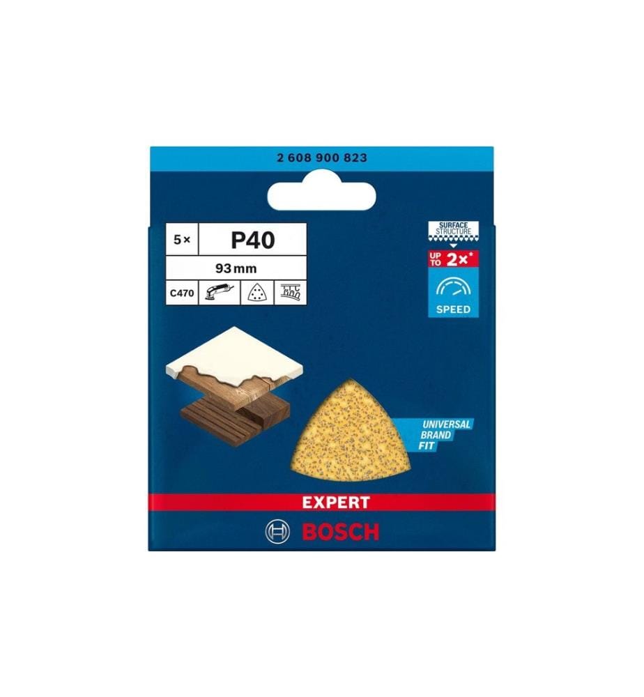 BOSCH - Professional Papier de verre EXPERT C470, 93 mm, G 40, 5 pièces