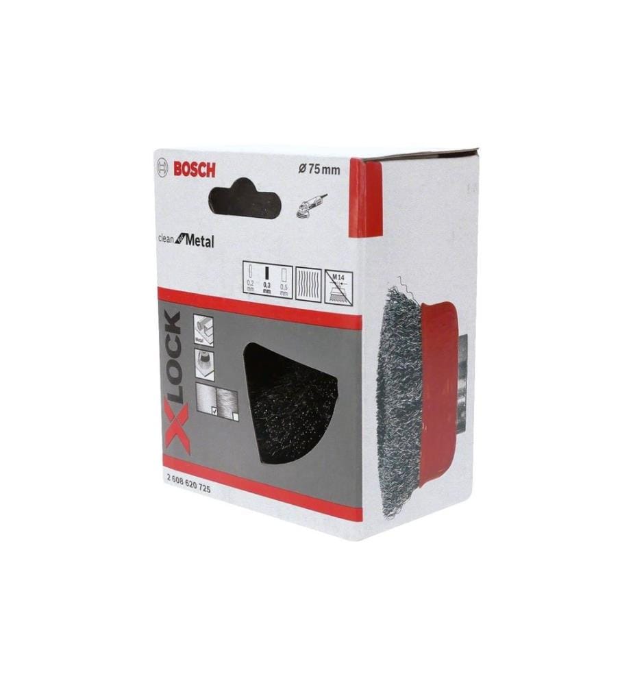 BOSCH - Professional Topfbürste X-Lock 75 mm, gewellter Stahldraht