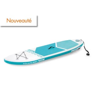 Aqua Quest 240 Aufblasbares Paddle - 2,44 x 0,76 x 0,13 m - Blau und Weiss