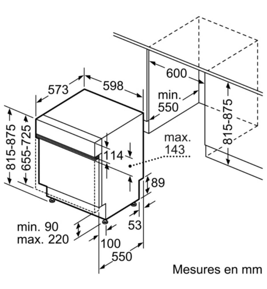 Lave-vaisselle BOSCH - Modèle : SMI4HCB19E