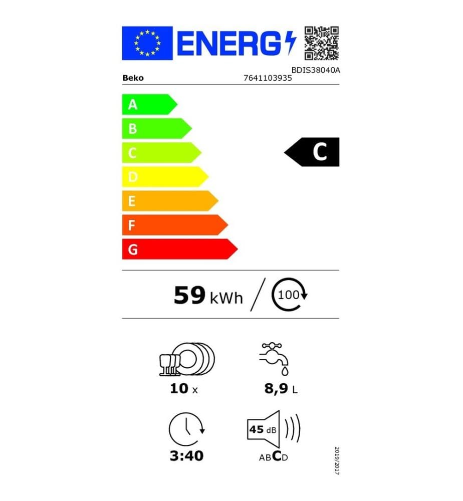 Lave-vaisselle BEKO - Modèle : BDIS38040A