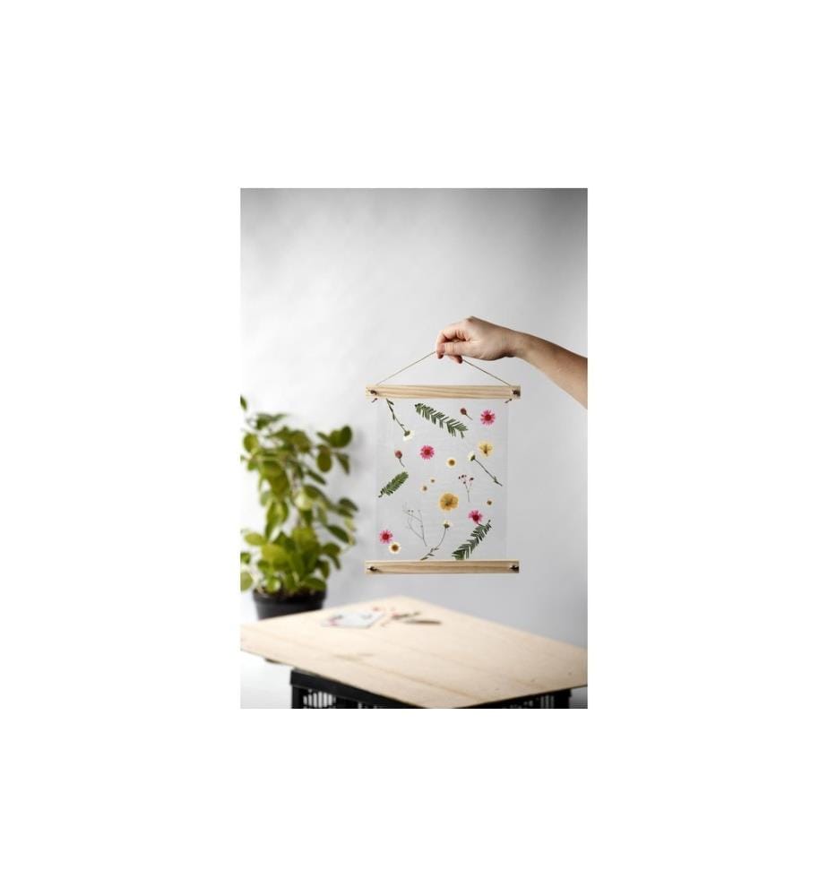 CREATIV COMPANY - Décoration à éparpiller Fleurs et feuilles pressées, jaune, 19 sort.