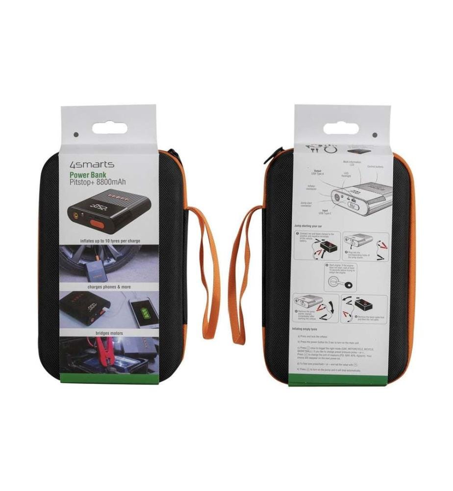 4SMARTS - Powerbank PitStop+ mit Starthilfeausrüstung & Kompressor