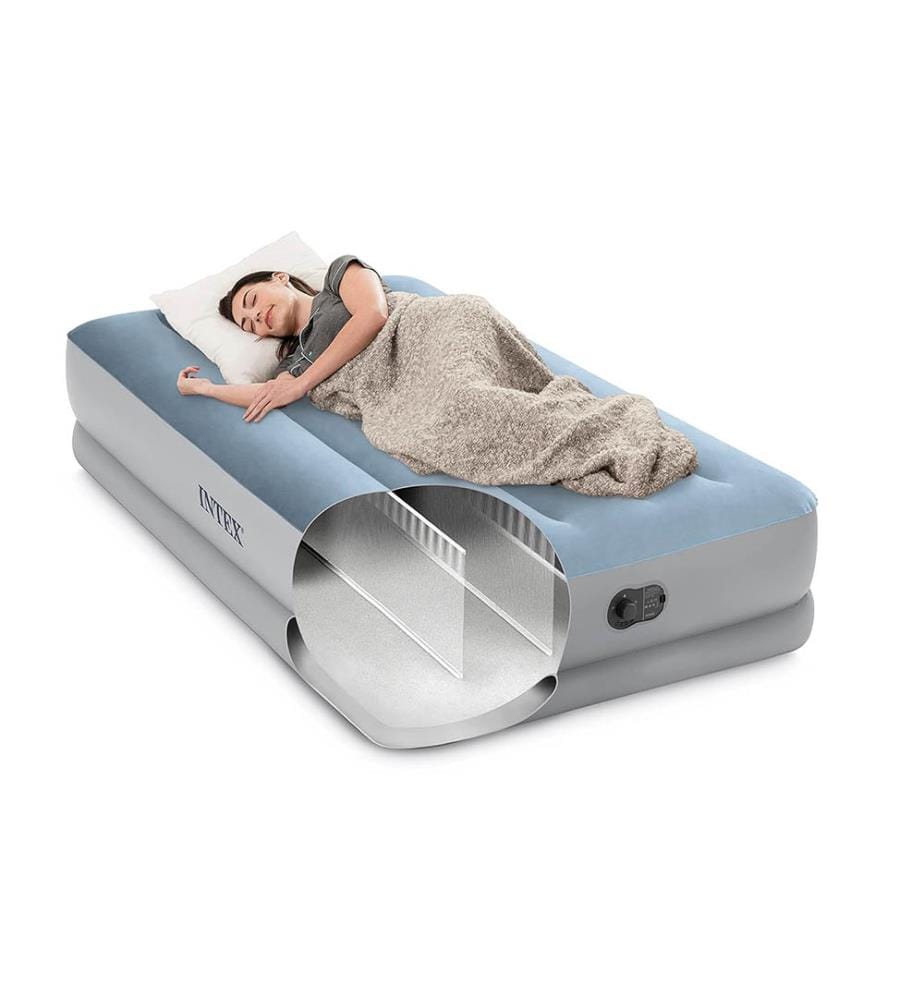 Lit gonflable Raised Comfort USB 1 personne 1,91 x 0,99 x 0,36 m - Bleu