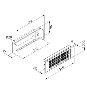 Set aus Gehäuse + Kohlefilter SILVERLINE - Modell: YM 974341303
