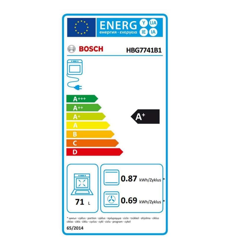 BOSCH - Four encastré HBG7741B1 Noir A +
