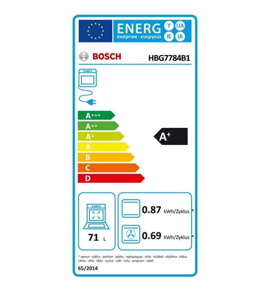 BOSCH - Four encastré HBG7784B1 Noir A +