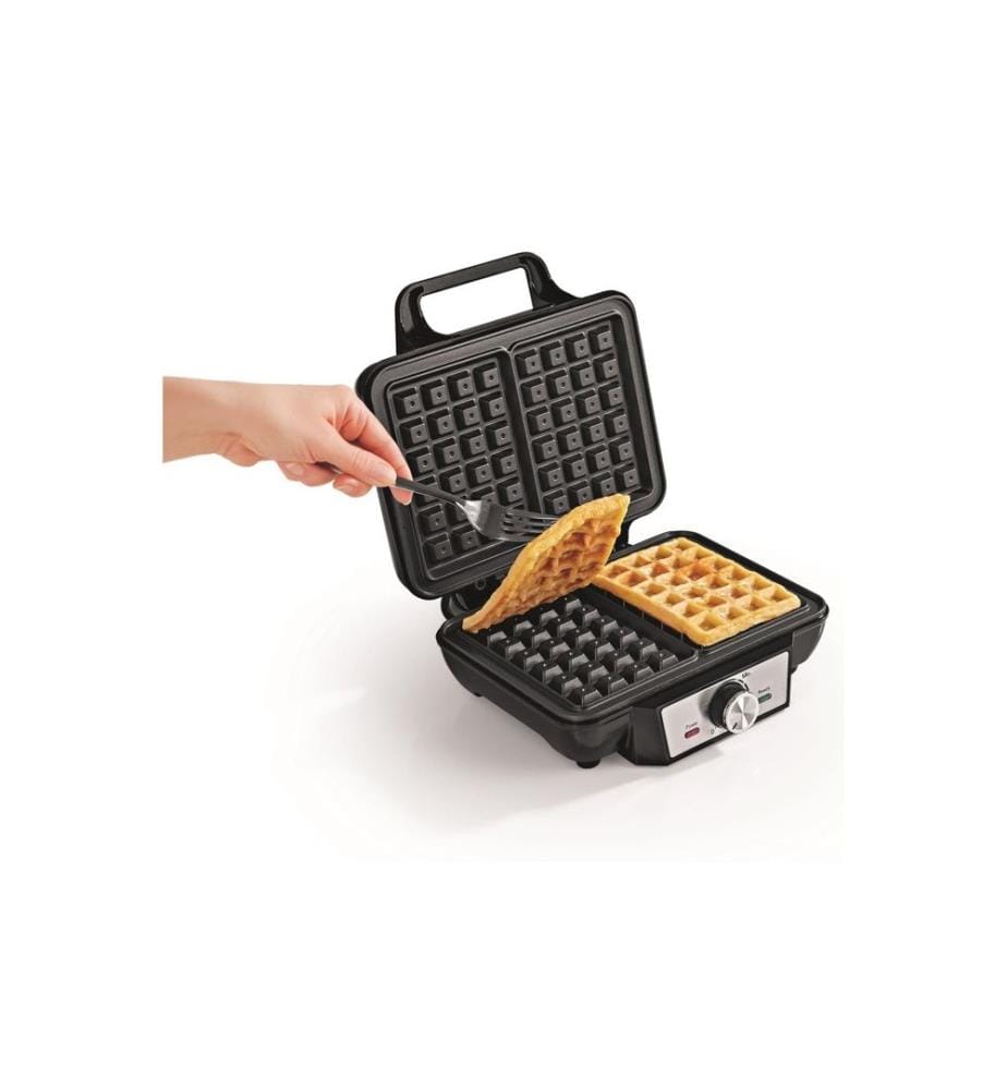 GOURMETMAXX - Waffeleisen Schwarz/Silber
