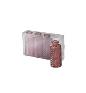 BOLTZE - Vase Panja 4 pièces, 14 cm, Rose