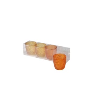 BOLTZE - Photophore Marilu 4 pièces, 7.5 cm, Orange