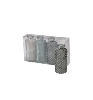 BOLTZE - Vase Panja 4 pièces, 14 cm, Gris