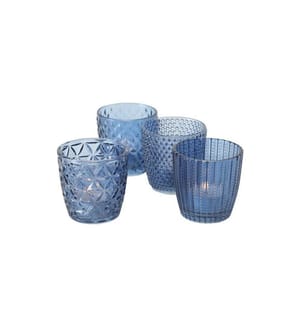 BOLTZE - Photophore Marilu 4 pièces, 7.5 cm, Bleu