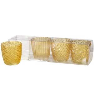 BOLTZE - Photophore Marilu 4 pièces, 7.5 cm, Jaune