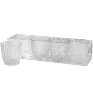 BOLTZE - Photophore Marilu 4 pièces, Transparent