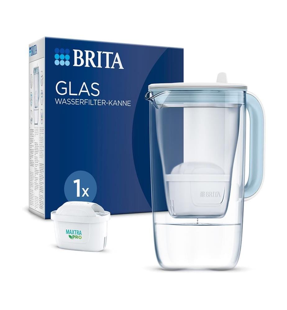 Carafe Filtrante en verre 2,5 L + 1 x Cartouche Maxtra Pro All-in-1 - Bleu Clair