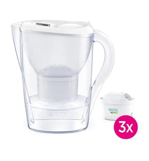 Carafe Filtrante Marella 2,4 L + 3 x Cartouches Maxtra Pro All-in-1 - Blanc
