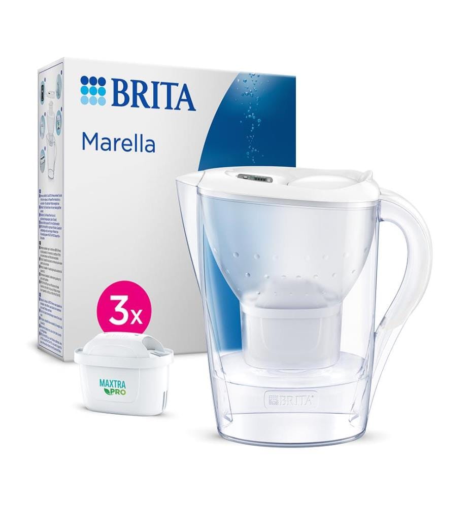 Carafe Filtrante Marella 2,4 L + 3 x Cartouches Maxtra Pro All-in-1 - Blanc