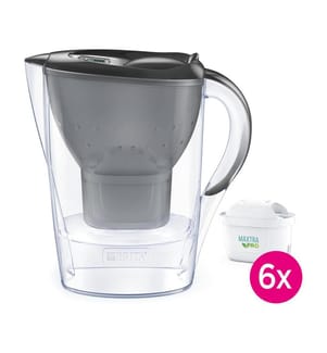 Carafe Filtrante Marella 2,4 L + 6 x Cartouches Maxtra Pro All-in-1 - Gris
