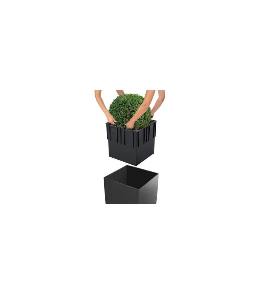 LECHUZA - Blumentopf Cube 50 Anthrazit metallic