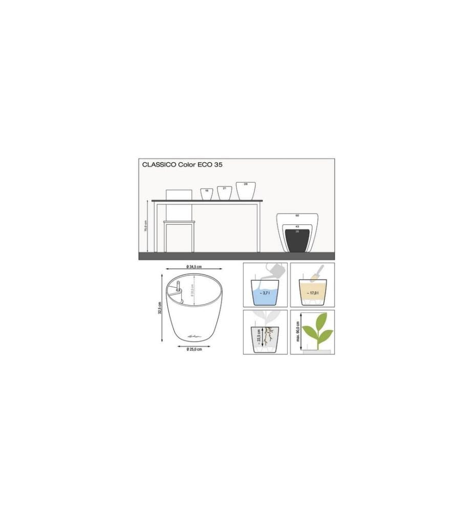 LECHUZA - CLASSICO Eco 35 Hellgrau