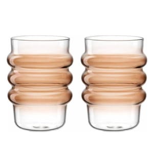 LEONARDO - Trinkglas Sole 440 ml, 2 Stück, Apricot