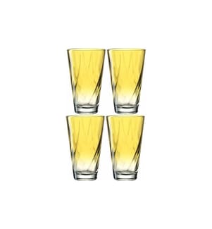 LEONARDO - Trinkglas Twist 300 ml, 4 Stück, Gelb