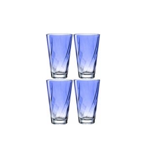 LEONARDO - Trinkglas Twist 300 ml, 4 Stück, Blau