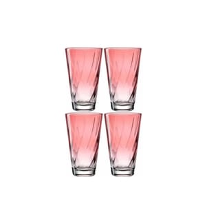LEONARDO - Trinkglas Twist 300 ml, 4 Stück, Rot