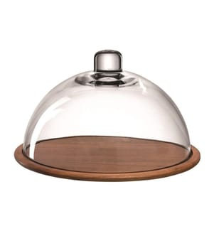LEONARDO - Plateau de service avec couvercle en verre Cucina Brun