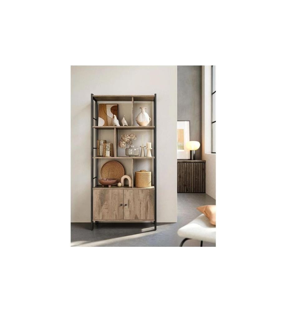 VASAGLE - Regal 74 x 154.5 cm, Braun/Schwarz