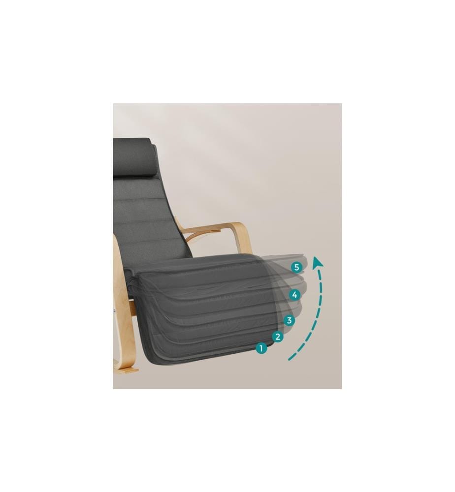 Songmics - Chaise à bascule 91 cm x 115 cm, Noir